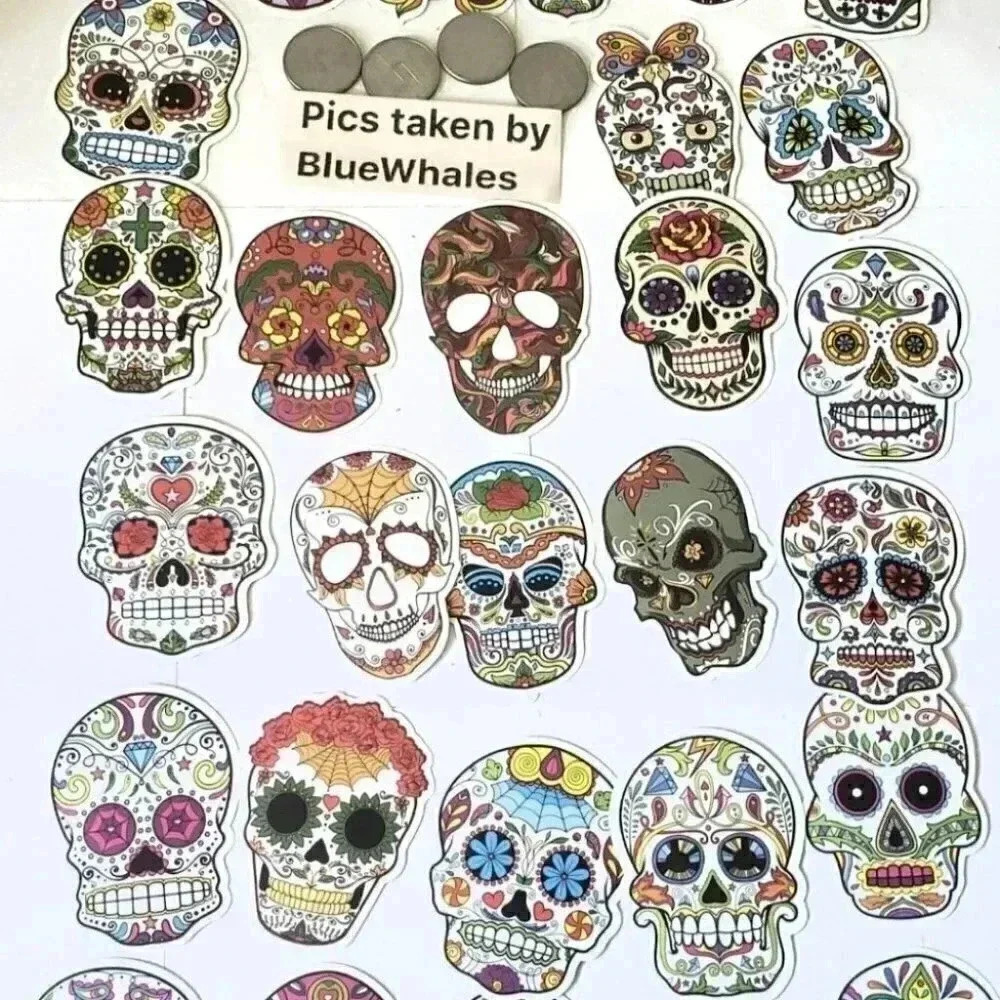 Halloween sugar Skull hot 50 glossy stickers